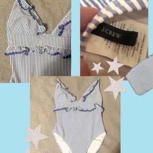 Seaside Chic: J.Crew Striped Swimsuit with Ruffle Sass!